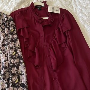 Forever 21 Burgundy Blouse